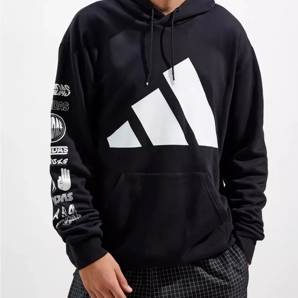 Adidas Trefoil Print Hoodie Sweatshirt